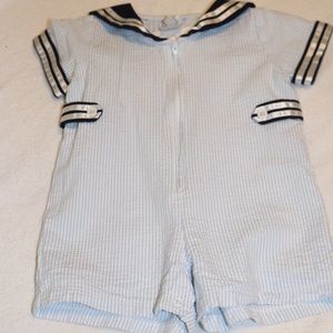 Bella Bliss Sailor Style Seersucker One Piece